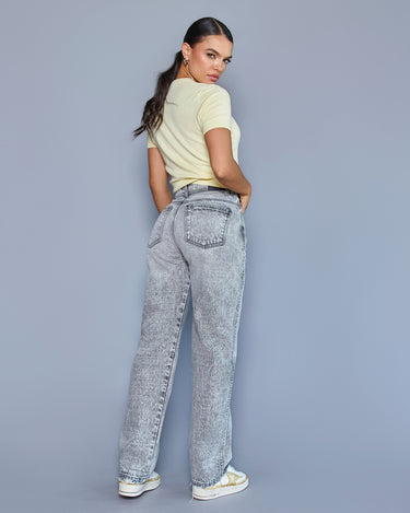 JEAN MUJER BAGGY TIRO ALTO COLOR GRIS SILUETA AMPLIA (PREVENTA)