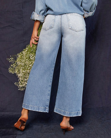 JEAN MUJER CULOTTE TIRO ALTO COLOR AZUL CLARO SILUETA AMPLIA
