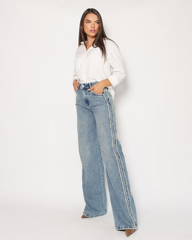 JEAN MUJER WIDE LEG TIRO ALTO COLOR AZUL CLARO SILUETA AMPLIA