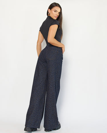 JEAN MUJER WIDE LEG TIRO ALTO COLOR AZUL OSCURO SILUETA AMPLIA