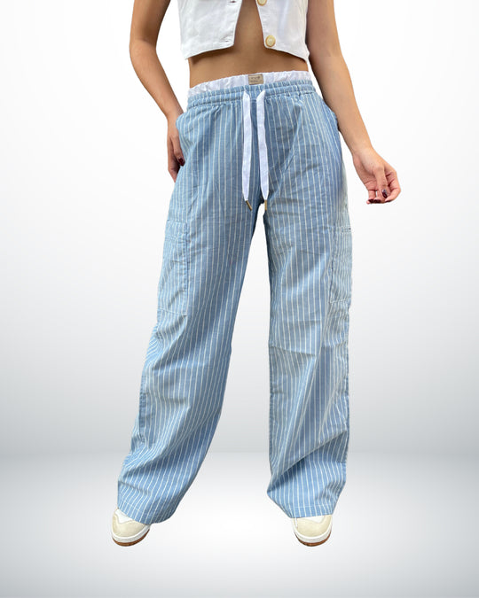 PANTALON PIJAMERO DAMA  RECTA TIRO ALTO REF. 17353