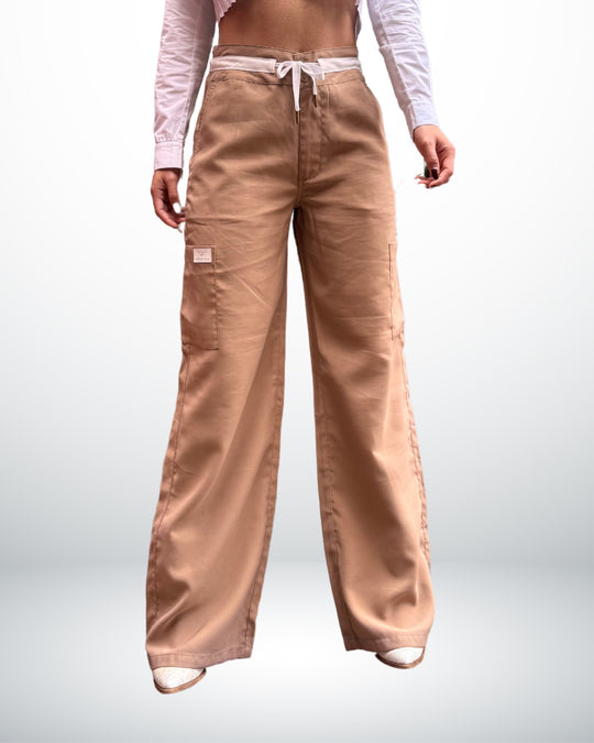 PANTALON DAMA BOTA RECTA CARGO TIRO ALTO REF. 17384