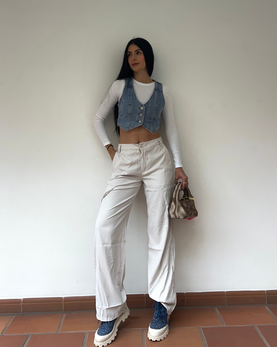 PANTALON DAMA  TIRO ALTO REF. 17497