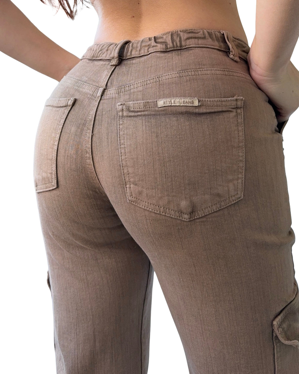 PANTALON DAMA BOTA RECTA CARGO TIRO ALTO REF. 17520