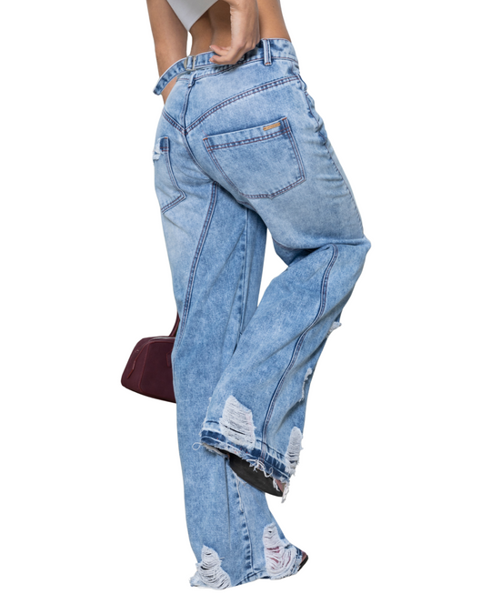PANTALON DAMA WIDE LEG TIRO ALTO REF. 17565