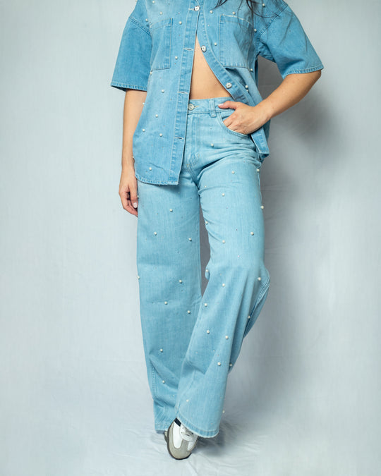 PANTALON DAMA WIDE LEG TIRO ALTO REF. 17588