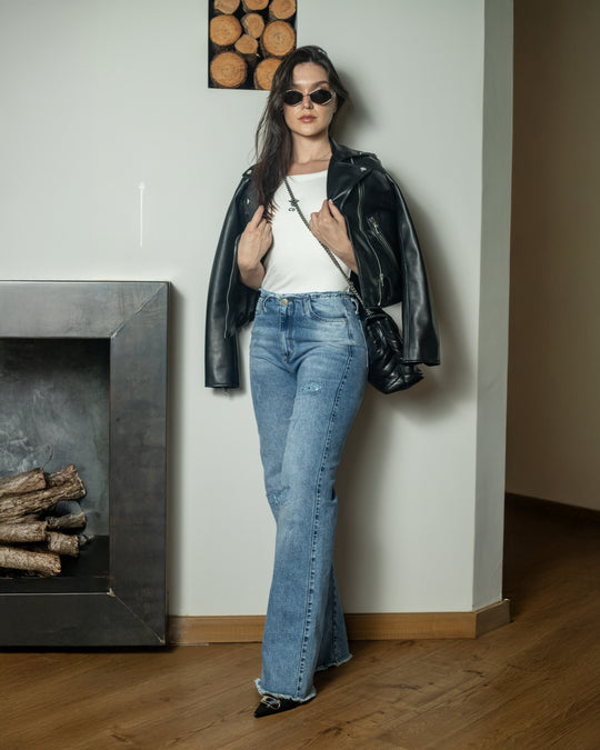 JEAN DAMA BOTA FLARE TIRO ALTO REF. 18030