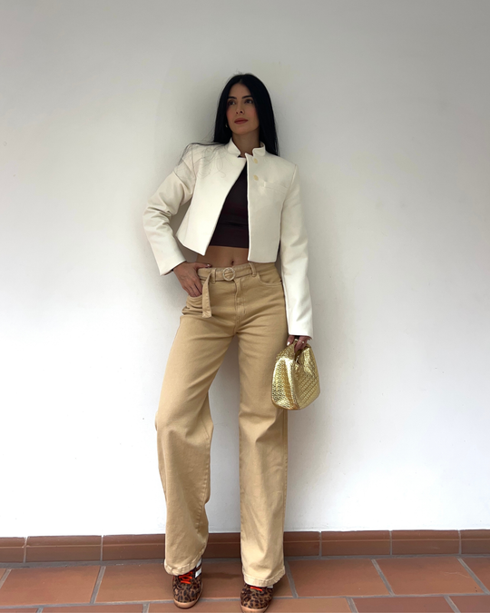 PANTALON DAMA BOTA RECTA TIRO ALTO REF. 18098