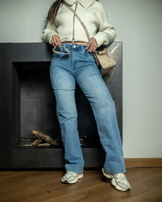 PANTALON DAMA BOTA RECTA TIRO ALTO REF. 18115