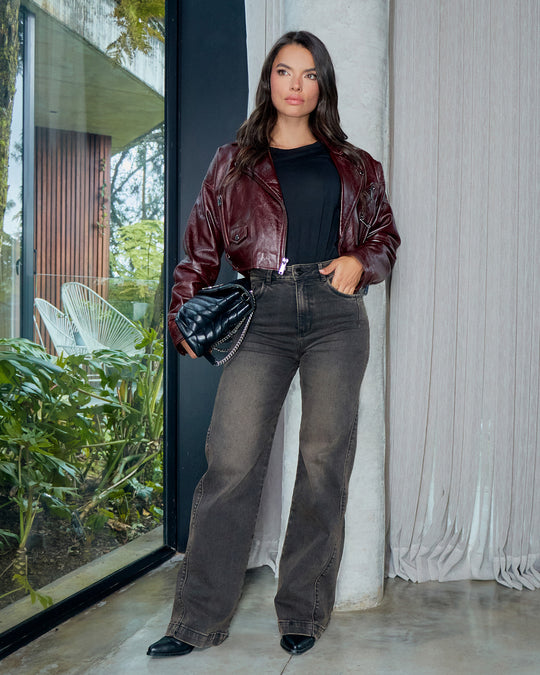 PANTALON DAMA WIDE LEG TIRO ALTO REF. 18149