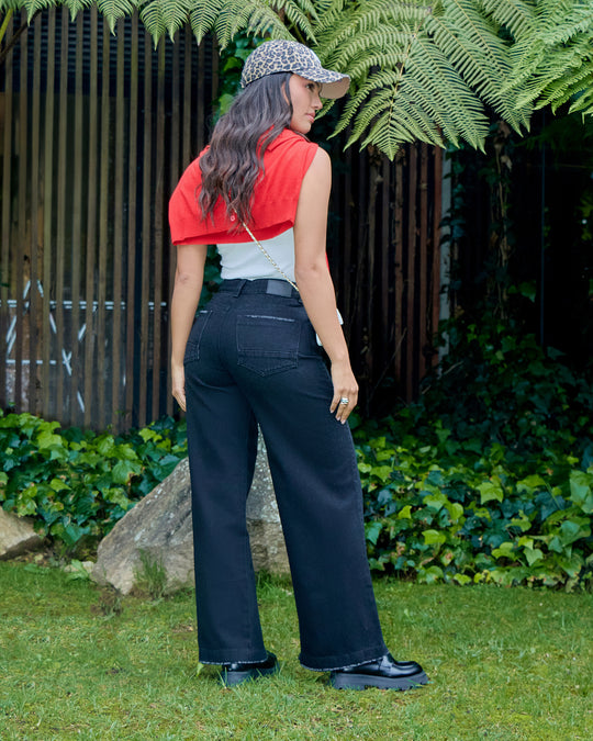 PANTALON DAMA WIDE LEG TIRO ALTO REF. 18172