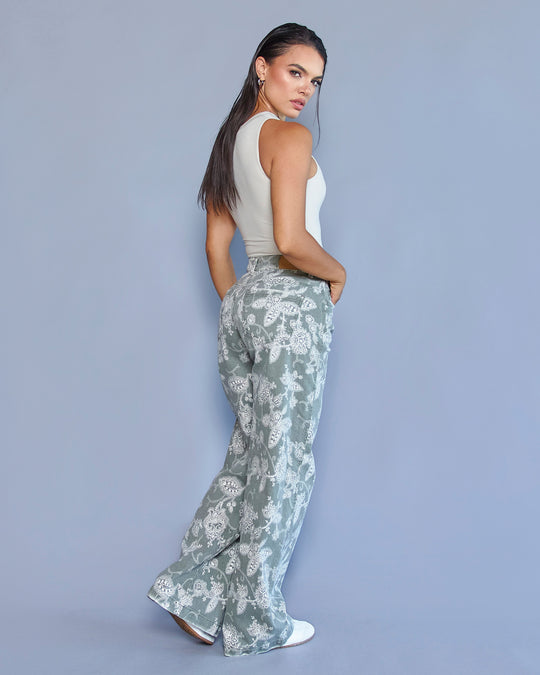 PANTALON DAMA VELVET TERCIOPELO WIDE LEG TIRO ALTO REF. 18467 (PREVENTA)