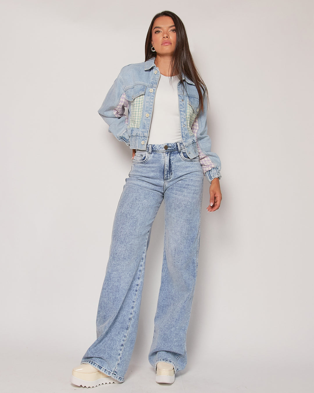 PANTALON DAMA BOTA RECTA TIRO ALTO REF. 18349