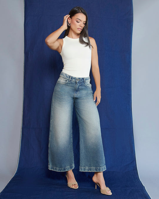 PANTALON DAMA CULOTTE TIRO ALTO REF. 18356-1