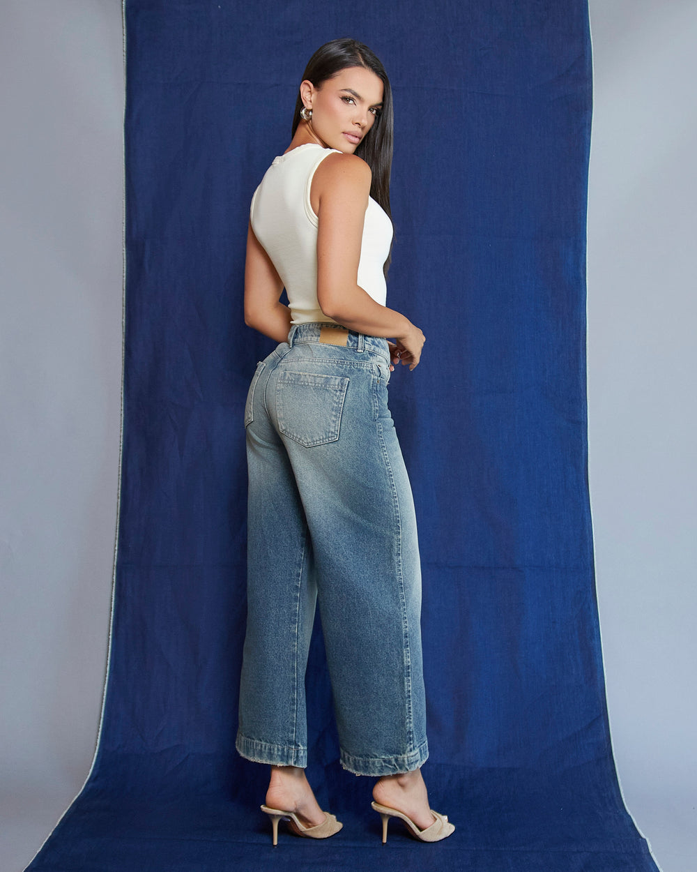 PANTALON DAMA CULOTTE TIRO ALTO REF. 18356-1