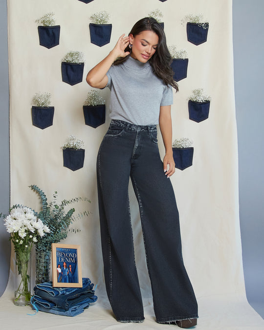 PANTALON DAMA WIDE LEG TIRO ALTO REF. 18411-1