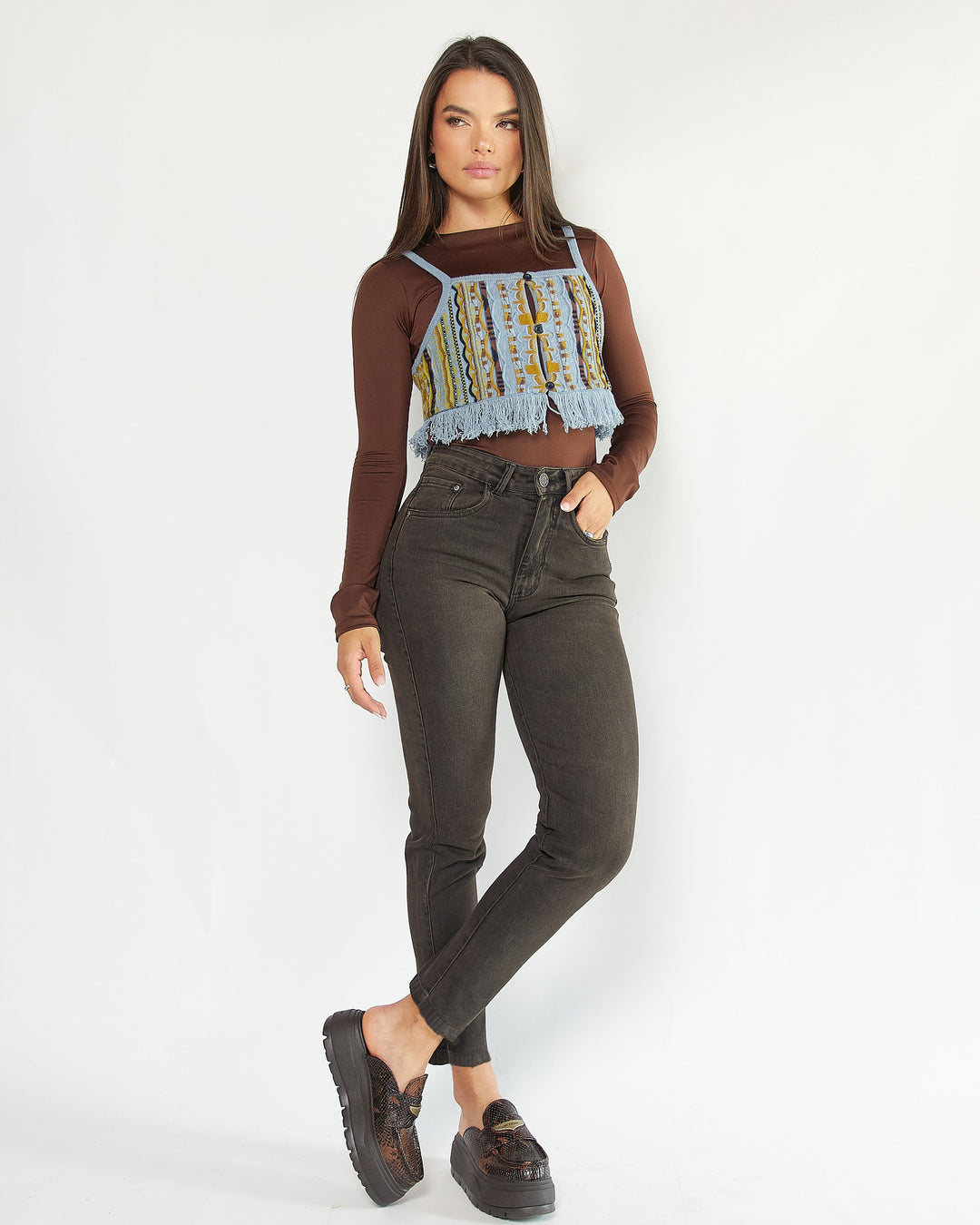 PANTALON DAMA MOMFIT TIRO ALTO REF. 18176