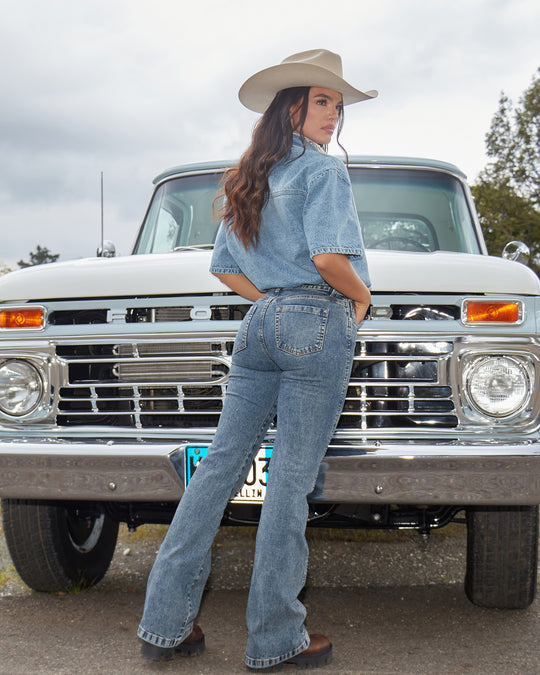 JEAN DAMA BOTA FLARE TIRO ALTO REF. 18334