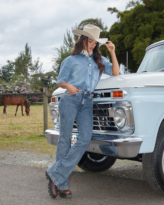 JEAN DAMA BOTA FLARE TIRO ALTO REF. 18334