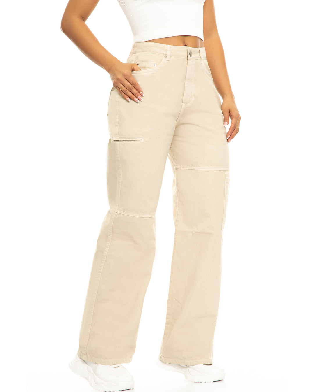 JEAN DAMA WIDE LEG CARGO TIRO ALTO REF. 17249