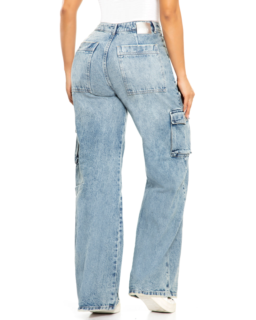 JEAN DAMA WIDE LEG CARGO TIRO ALTO REF. 17232