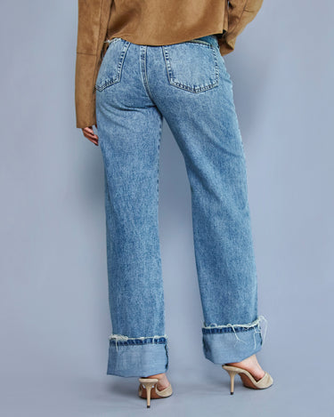 JEAN MUJER WIDE LEG TIRO ALTO COLOR AZUL MEDIO SILUETA AMPLIA