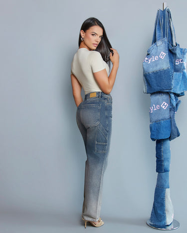 JEAN MUJER BAGGY TIRO ALTO COLOR AZUL MEDIO SILUETA AMPLIA