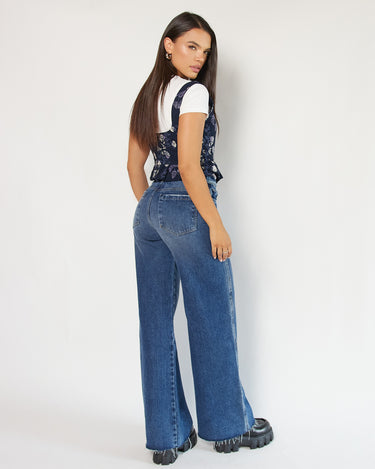 JEAN MUJER WIDE LEG TIRO ALTO COLOR AZUL MEDIO SILUETA AMPLIA