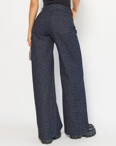 JEAN MUJER WIDE LEG TIRO ALTO COLOR AZUL OSCURO SILUETA AMPLIA