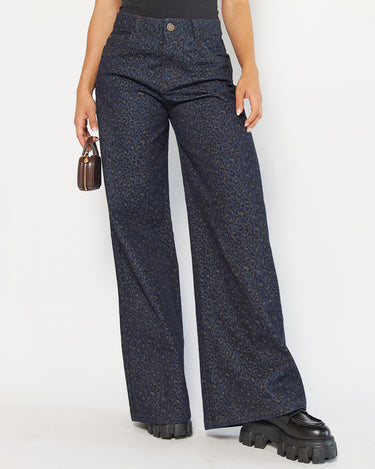 JEAN MUJER WIDE LEG TIRO ALTO COLOR AZUL OSCURO SILUETA AMPLIA